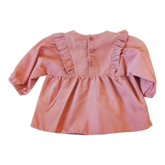 Miniclasix Smocked Top & Leggings Set in Mauve| Size 3M - Picture 6 of 9